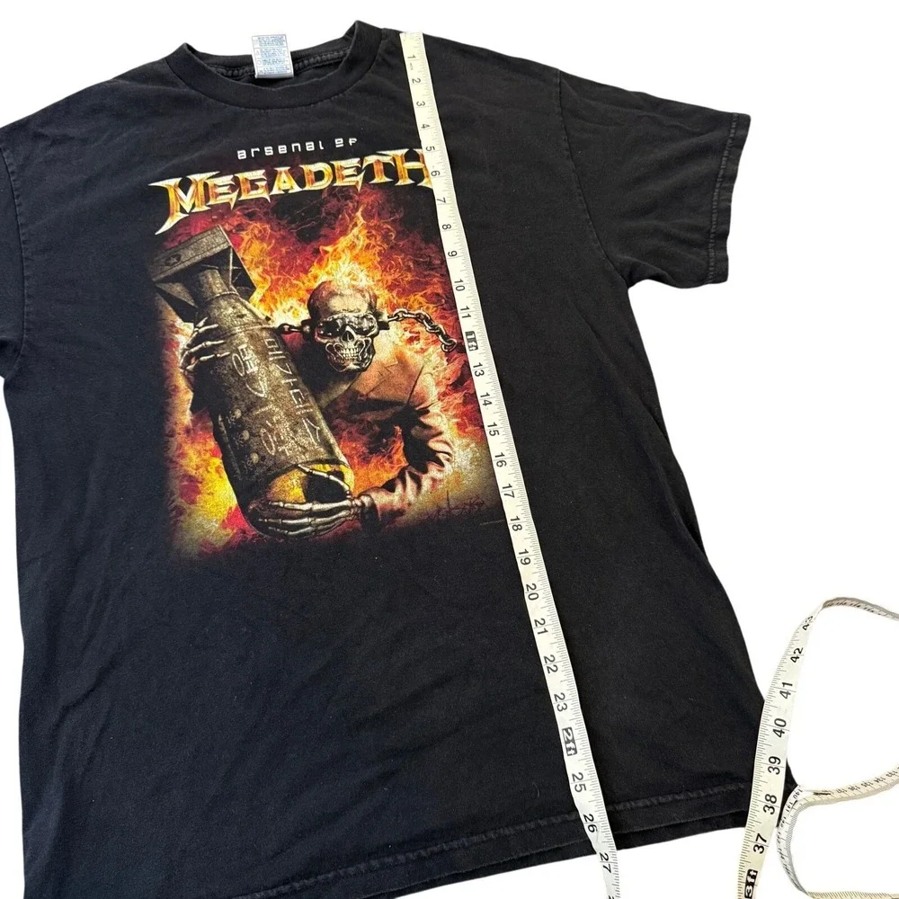 Y2K Megadeth Arsenal‎ EP Band T Shirt Mens Size Medium Black Graphic Tee 2006